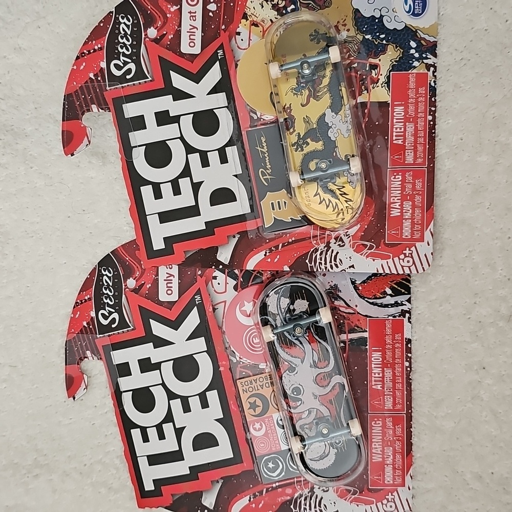 Tech Deck Foundation Skateboard Steeze Set - Ultra Rare/Rare- Octopus/Primitive